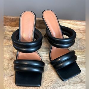 ASOS DESIGN Nadalie padded heeled mules in black